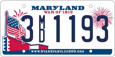 MD license plate 3MD1193