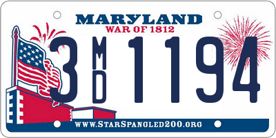 MD license plate 3MD1194