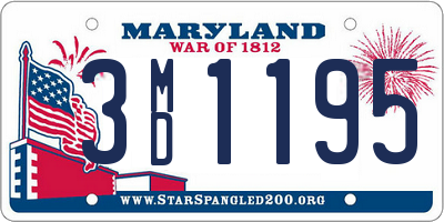 MD license plate 3MD1195