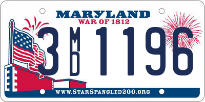 MD license plate 3MD1196