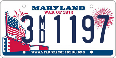 MD license plate 3MD1197