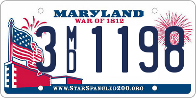 MD license plate 3MD1198