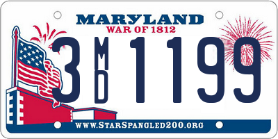 MD license plate 3MD1199