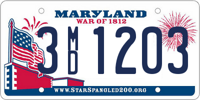 MD license plate 3MD1203