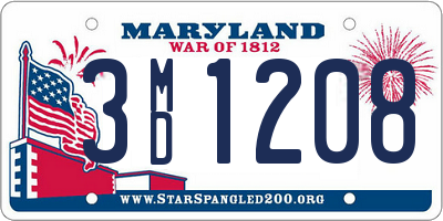 MD license plate 3MD1208