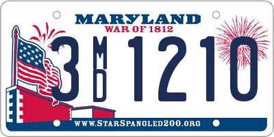 MD license plate 3MD1210