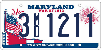 MD license plate 3MD1211