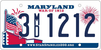 MD license plate 3MD1212