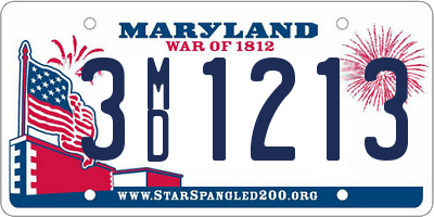 MD license plate 3MD1213