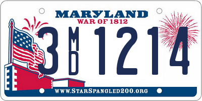 MD license plate 3MD1214