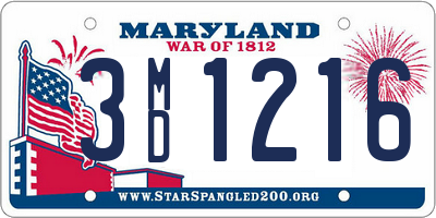 MD license plate 3MD1216