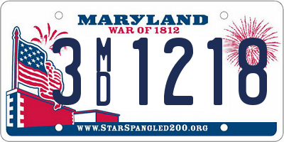 MD license plate 3MD1218