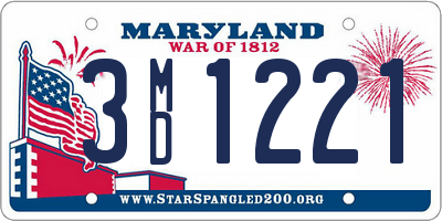 MD license plate 3MD1221