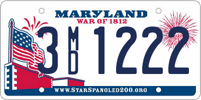 MD license plate 3MD1222