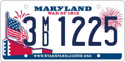 MD license plate 3MD1225