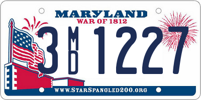 MD license plate 3MD1227