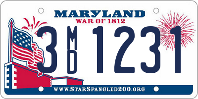 MD license plate 3MD1231