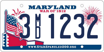 MD license plate 3MD1232