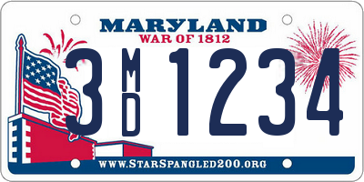 MD license plate 3MD1234