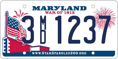 MD license plate 3MD1237