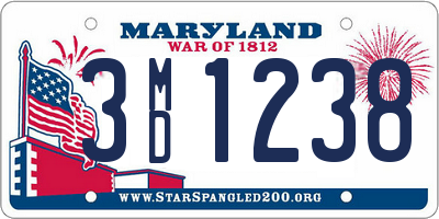 MD license plate 3MD1238