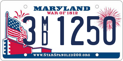 MD license plate 3MD1250