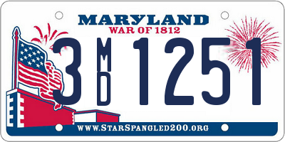 MD license plate 3MD1251