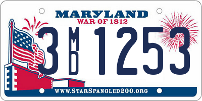 MD license plate 3MD1253