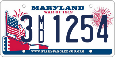 MD license plate 3MD1254