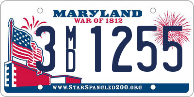 MD license plate 3MD1255