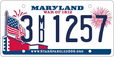 MD license plate 3MD1257