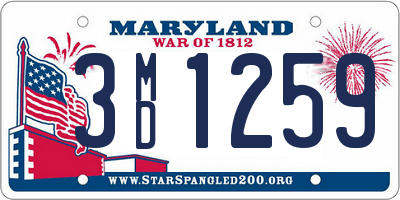 MD license plate 3MD1259