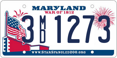 MD license plate 3MD1273