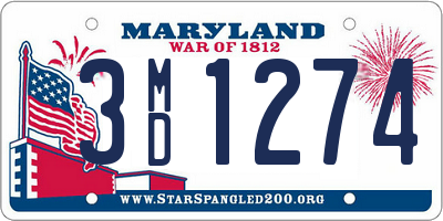 MD license plate 3MD1274