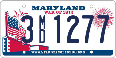 MD license plate 3MD1277