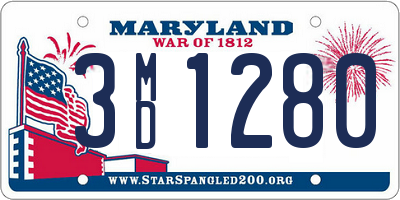 MD license plate 3MD1280