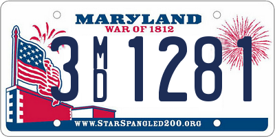 MD license plate 3MD1281