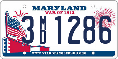 MD license plate 3MD1286