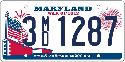 MD license plate 3MD1287