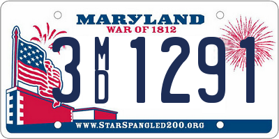 MD license plate 3MD1291