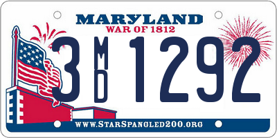 MD license plate 3MD1292