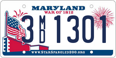 MD license plate 3MD1301