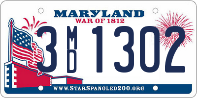 MD license plate 3MD1302