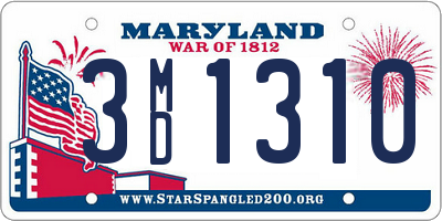 MD license plate 3MD1310