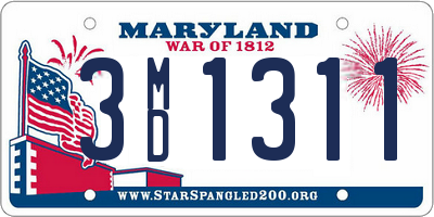 MD license plate 3MD1311