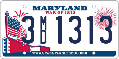 MD license plate 3MD1313