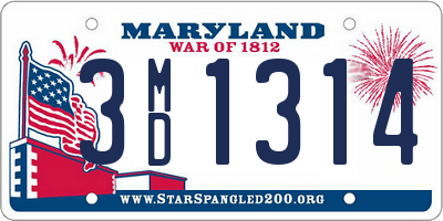 MD license plate 3MD1314