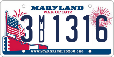 MD license plate 3MD1316