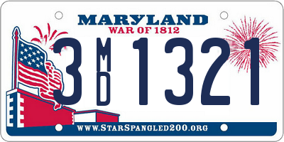 MD license plate 3MD1321