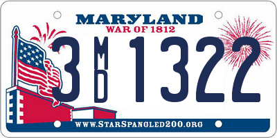 MD license plate 3MD1322